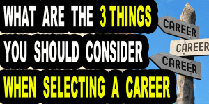 What Are The Three Things You Should Consider When Selecting A Career