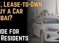 Rental and premium cars on a Dubai boulevard for a car-ownership comparison