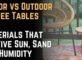 Indoor vs Outdoor Coffee Tables Materials That Survive Sun, Sand and Humidity